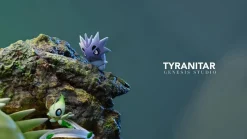 Grass Type Family Series Tyranitar Family - Pokemon Resin Statue - Gene Studios