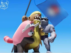 Gumshoos & Bewear & Machoke - Pokemon Resin Statue - NiuZi Studio