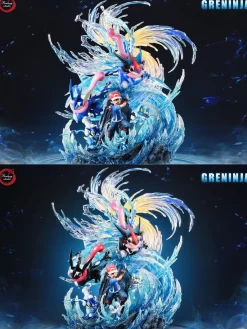 GX Evolution Series Ash Ketchum & Greninja Family - Pokemon Resin Statue - Fantasy Studios