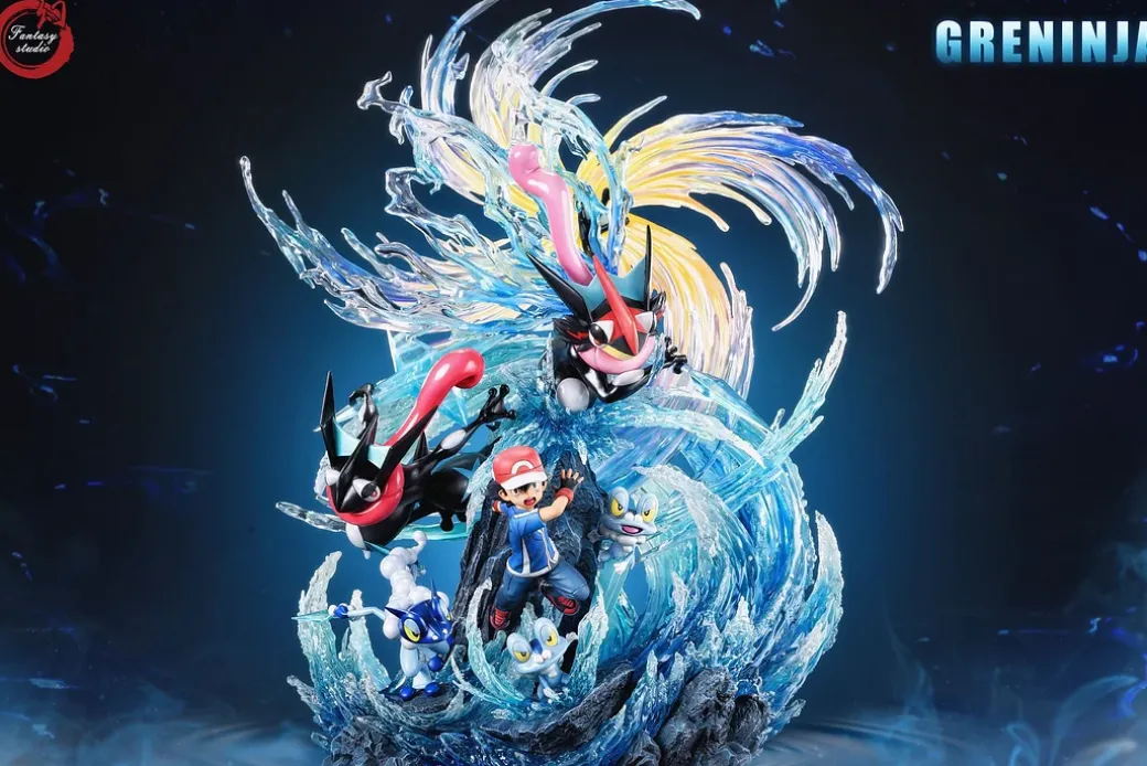 GX Evolution Series Ash Ketchum & Greninja Family - Pokemon Resin Statue - Fantasy Studios