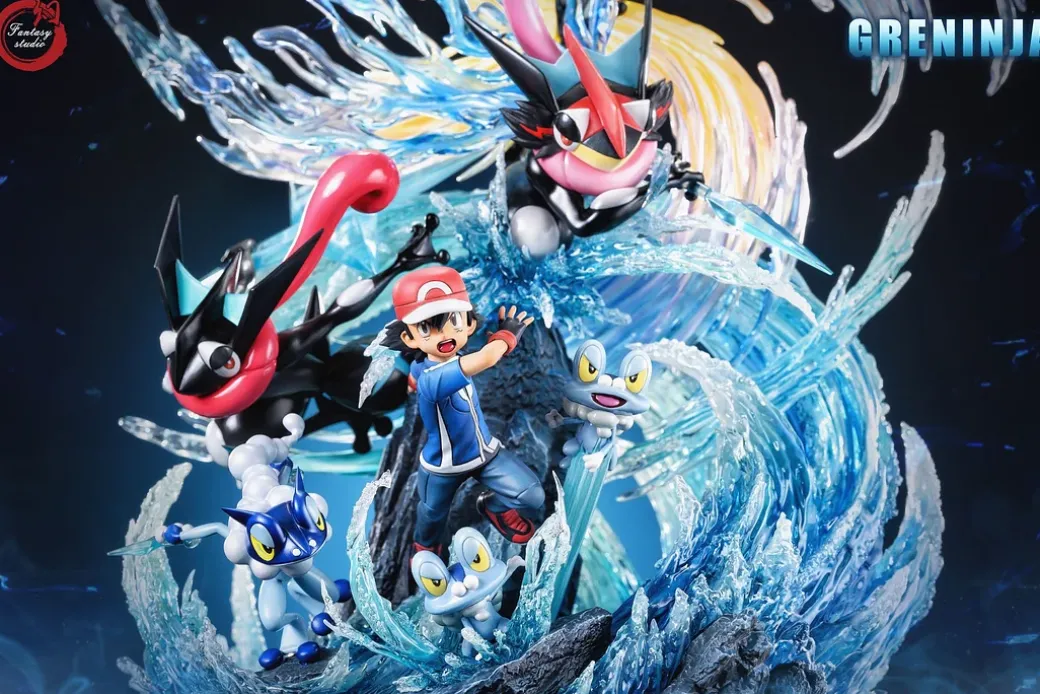 GX Evolution Series Ash Ketchum & Greninja Family - Pokemon Resin Statue - Fantasy Studios