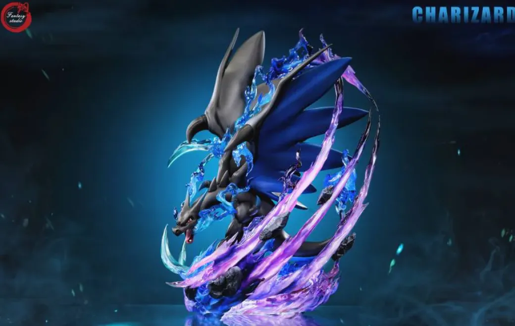 GX Evolution Series Charizard X with LED - Pokemon Resin Statue - Fantasy Studios