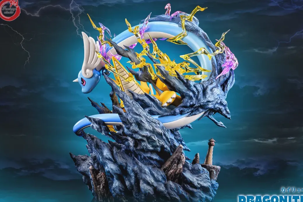 GX Evolution Series Dragonite Family with LED - Pokemon Resin Statue - Fantasy Studios