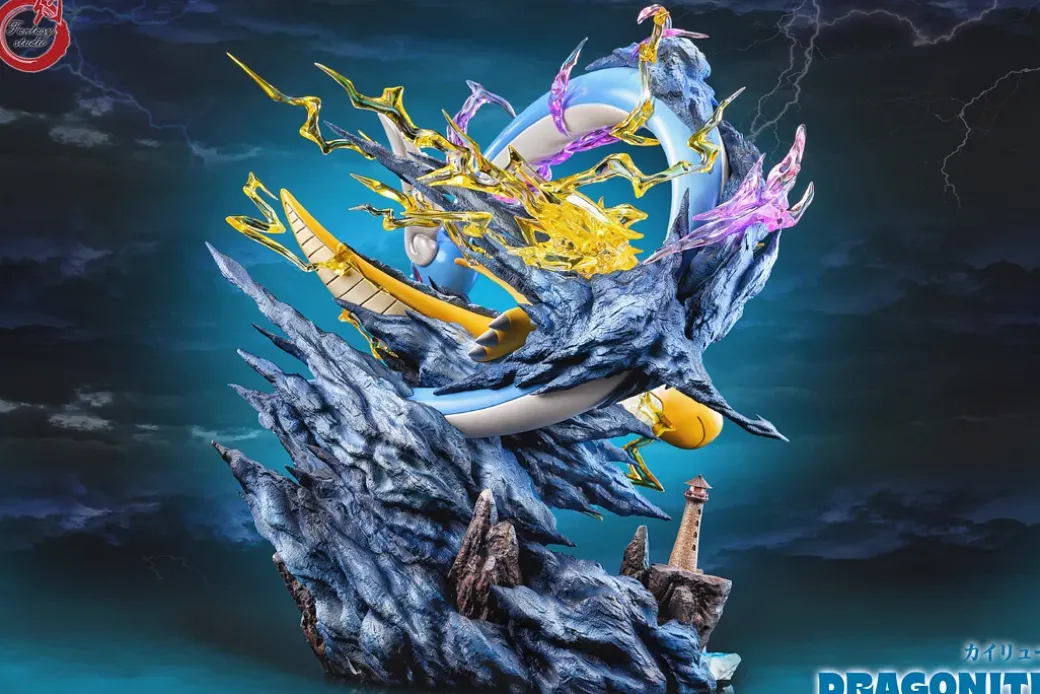 GX Evolution Series Dragonite Family with LED - Pokemon Resin Statue - Fantasy Studios