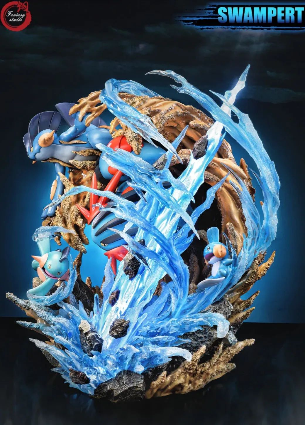 GX Evolution Series Swampert Family with LED - Pokemon Resin Statue - Fantasy Studios