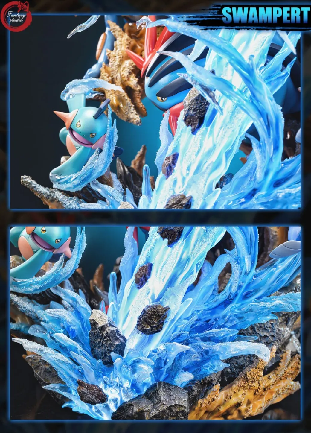 GX Evolution Series Swampert Family with LED - Pokemon Resin Statue - Fantasy Studios