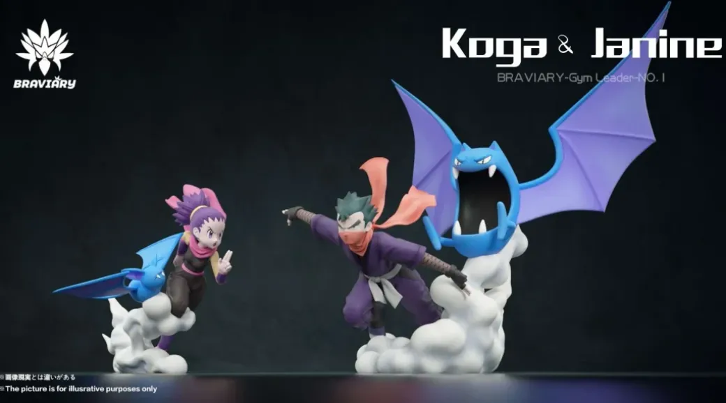 Gym Series Fuchsia Gym Koga Set & Janine Set - Pokemon Statue - Braviary Studio