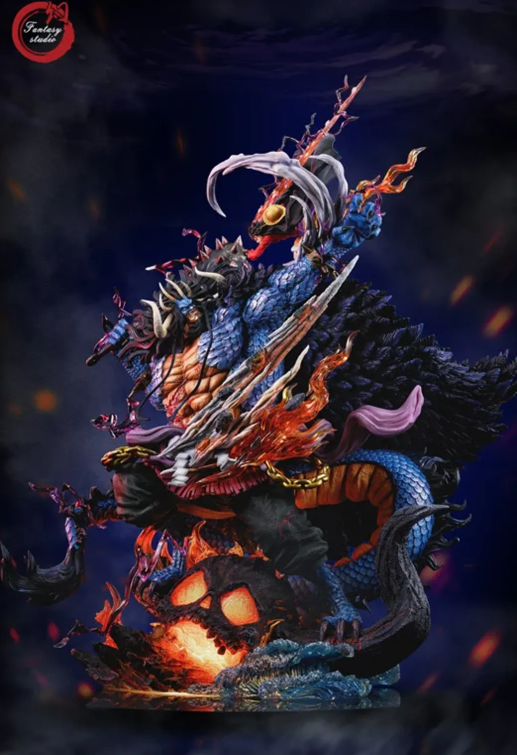 Human-Beast Form Kaido vs Nika Luffy with LED - ONE PIECE Resin Statue - Fantasy Studios