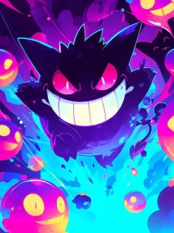 Hyakki Yagyo Halloween Gengar Decorative Painting - Pokemon - Xingkong Studio