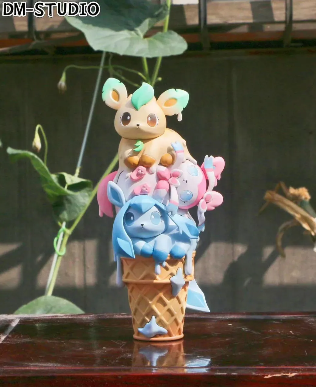 Ice Cream Sylveon & Glaceon & Leafeon - Pokemon Resin Statue - DM Studios