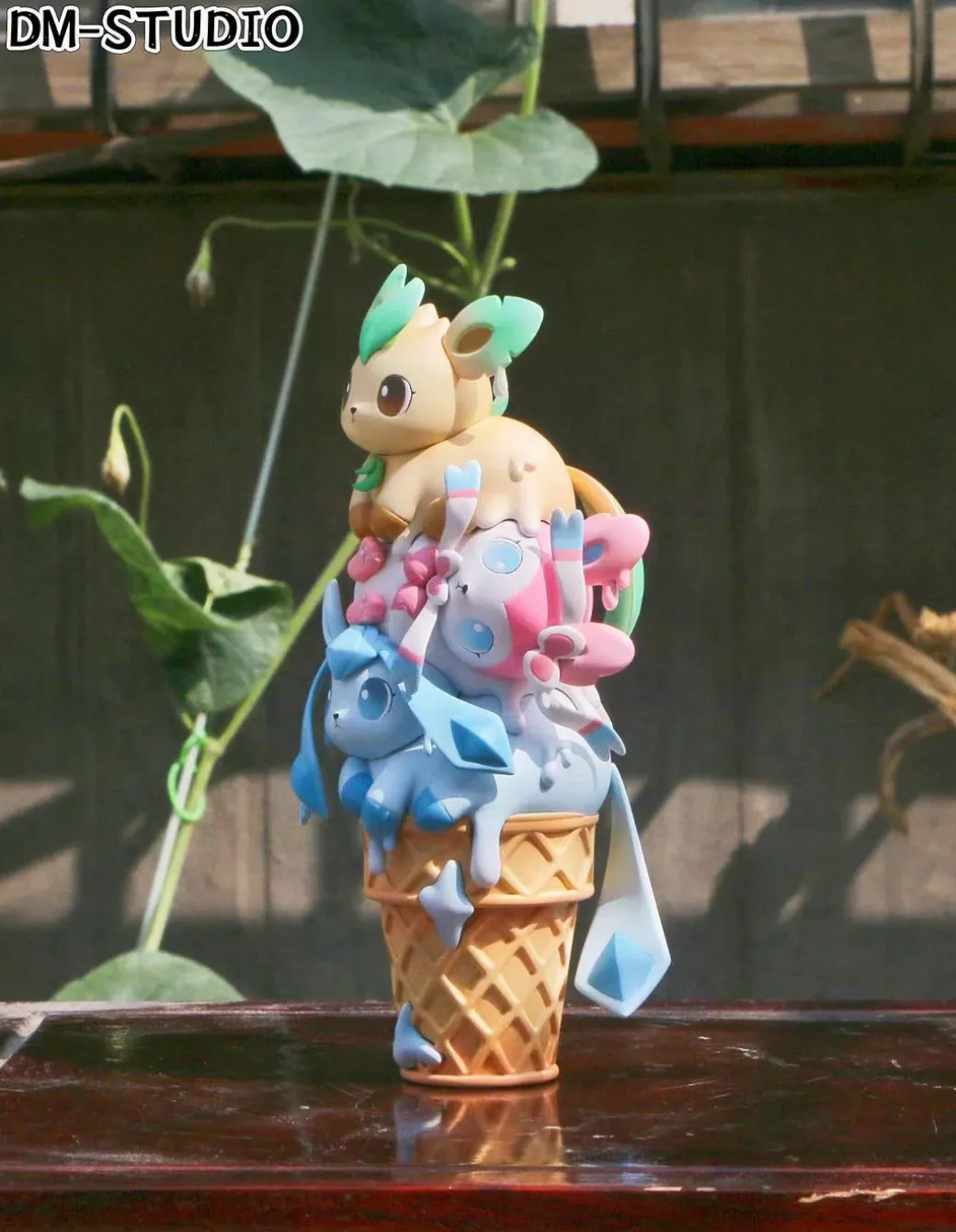Ice Cream Sylveon & Glaceon & Leafeon - Pokemon Resin Statue - DM Studios