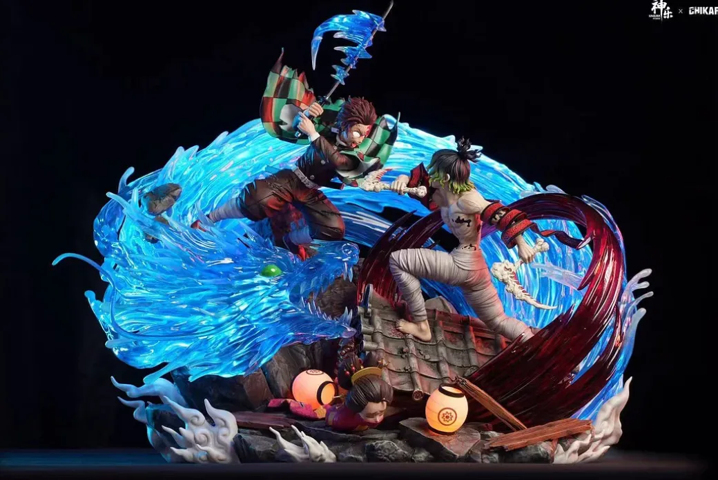 Kamado Tanjiro vs Gyutaro with LED - Demon Slayer: Kimetsu no Yaiba Resin Statue - CHIKARA Studios