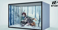 Kamado Tanjirou & Kamado Nezuko Embracing Snow Scene with LED - Demon Slayer: Kimetsu no Yaiba Resin Statue - UP ART Studios