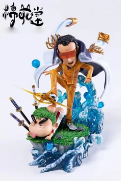 Kizaru/ Borsalino Cosplay Bunta Takakura & Roronoa Zoro Cosplay Shin-chan - ONE PIECE Crayon Shin-chan Resin Statue - MianHuaTang Studios