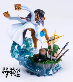 Kizaru/ Borsalino Cosplay Bunta Takakura & Roronoa Zoro Cosplay Shin-chan - ONE PIECE Crayon Shin-chan Resin Statue - MianHuaTang Studios