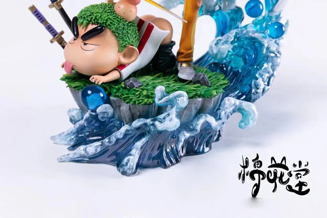 Kizaru/ Borsalino Cosplay Bunta Takakura & Roronoa Zoro Cosplay Shin-chan - ONE PIECE Crayon Shin-chan Resin Statue - MianHuaTang Studios