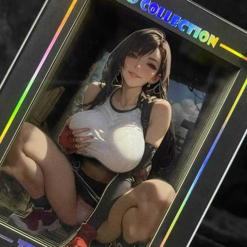 KKCCUS-004 & 005 & 006 Tifa Lockhart 3D Card Stand Display - (FF7) Final Fantasy VII - B&W Studio