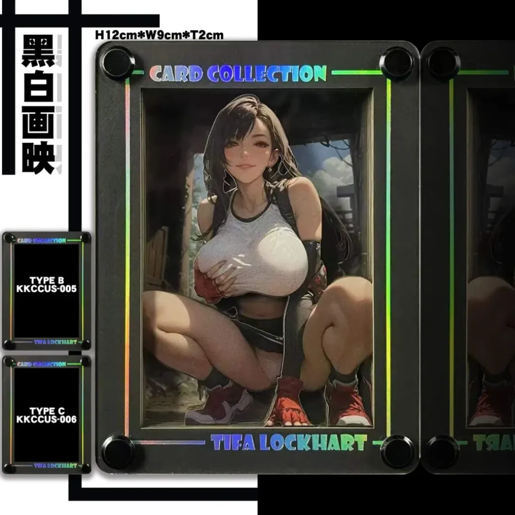 KKCCUS-004 & 005 & 006 Tifa Lockhart 3D Card Stand Display - (FF7) Final Fantasy VII - B&W Studio