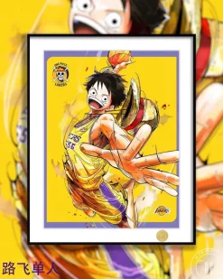 Lakers Uniform Ver. Straw Hat Crew Decorative Painting - ONE PIECE - H-TWO Studio