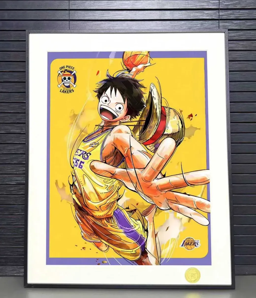 Lakers Uniform Ver. Straw Hat Crew Decorative Painting - ONE PIECE - H-TWO Studio