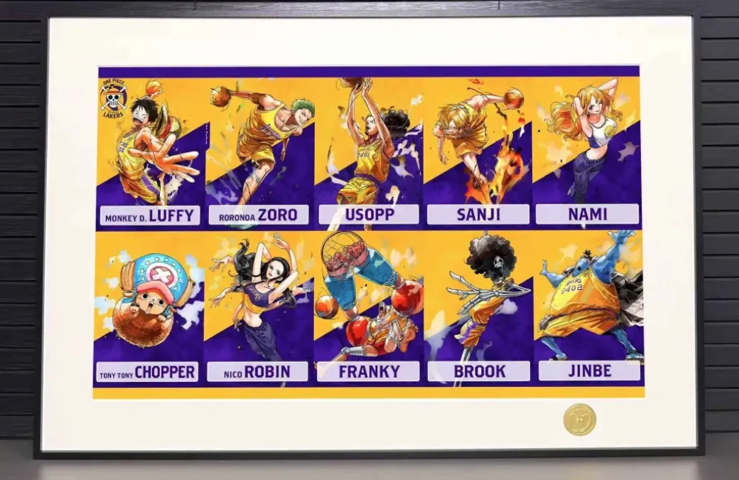 Lakers Uniform Ver. Straw Hat Crew Decorative Painting - ONE PIECE - H-TWO Studio