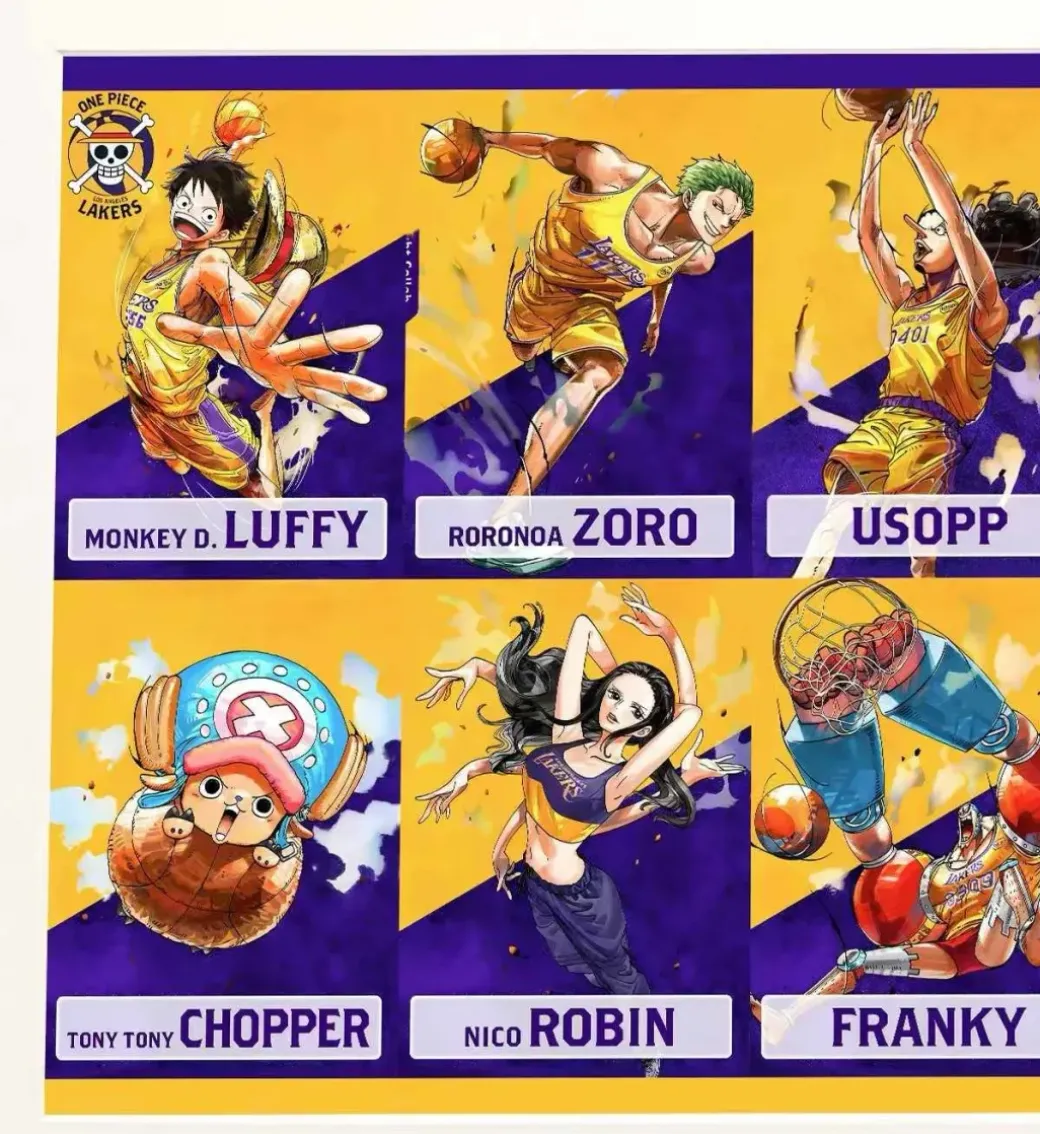 Lakers Uniform Ver. Straw Hat Crew Decorative Painting - ONE PIECE - H-TWO Studio
