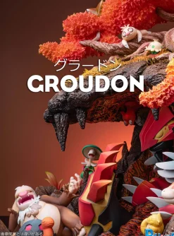 Land Series Groudon Family - Pokemon Resin Statue - PCHouse Studios