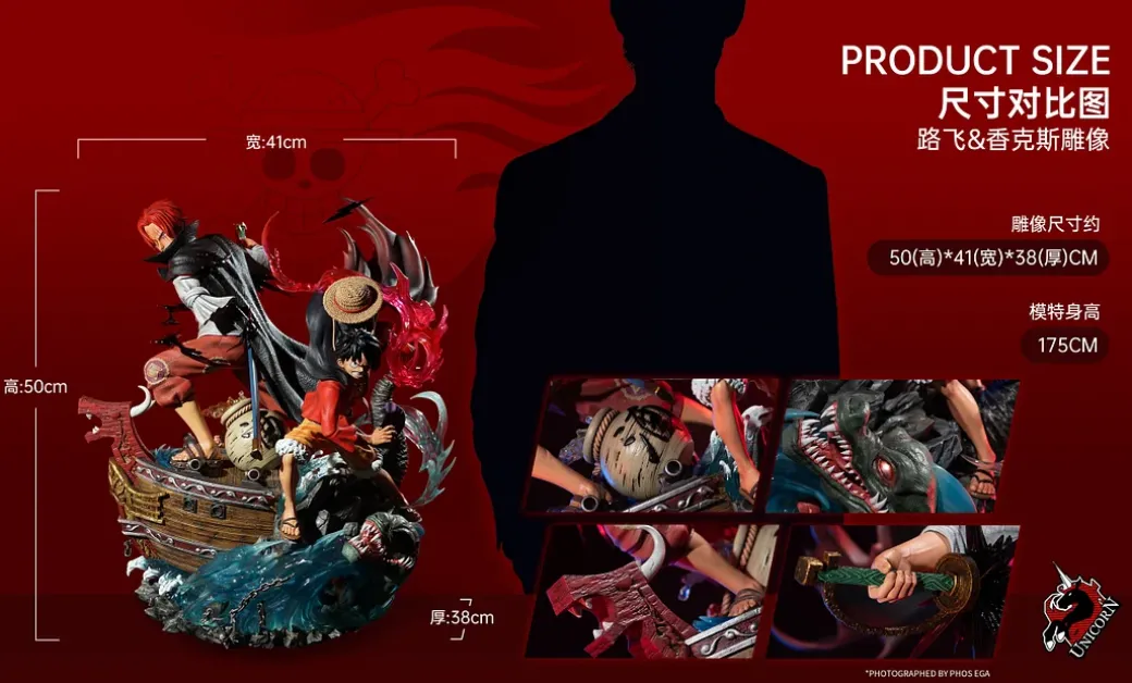 Legend 99 Series Straw Hat Monkey D. Luffy & Red Hair Shanks - ONE PIECE Resin Statue - Unicorn Studios