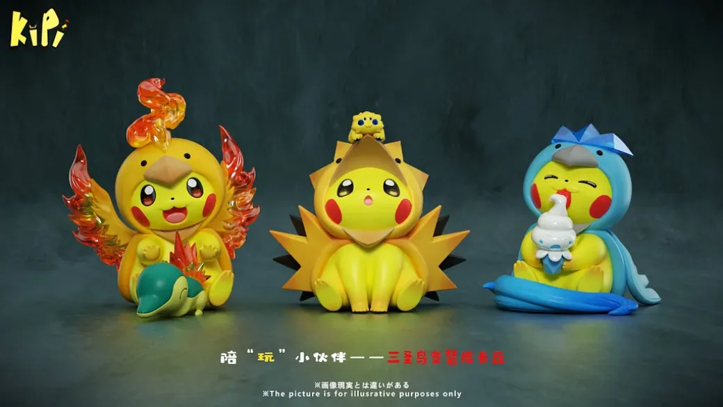 Legendary Birds Cosplay Pikachu - Pokemon Resin Statue - Kipi Studio