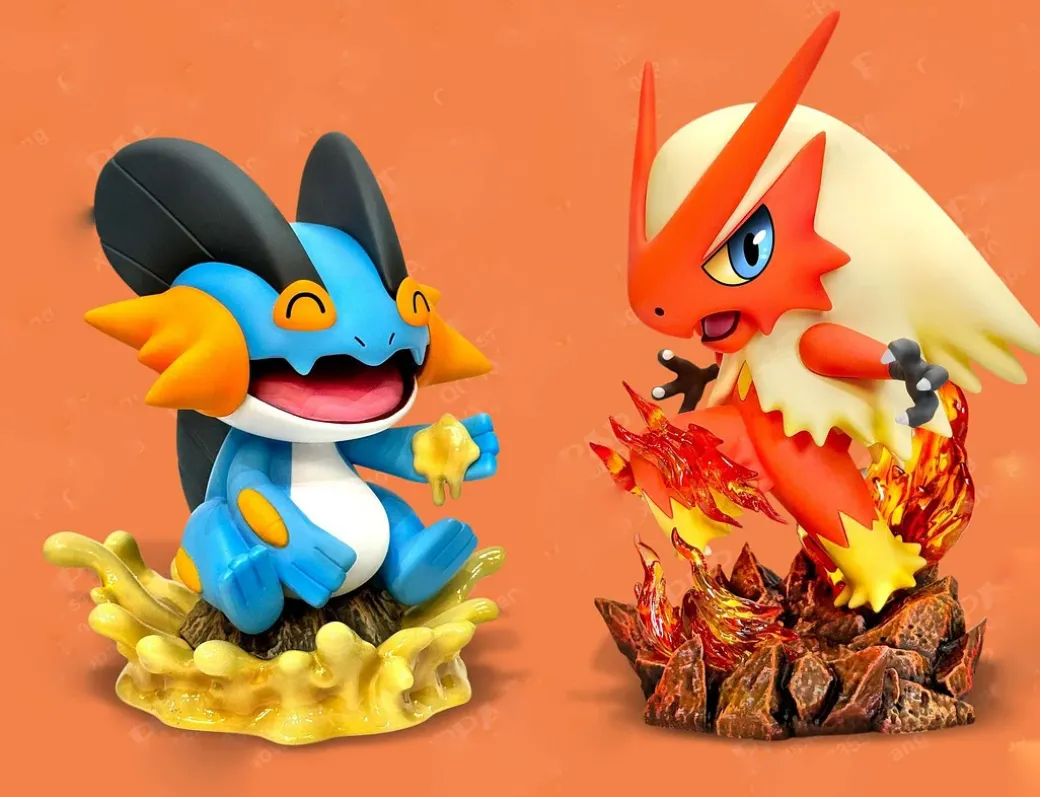 Little Fatty Series Blaziken & Swampert - Pokemon Resin Statue - PPAP Studios