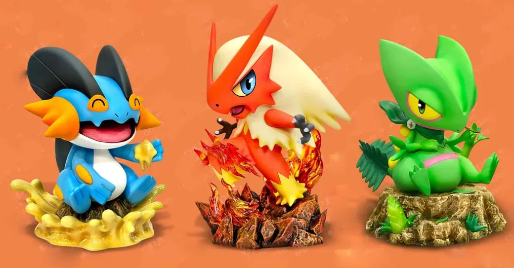 Little Fatty Series Blaziken & Swampert - Pokemon Resin Statue - PPAP Studios