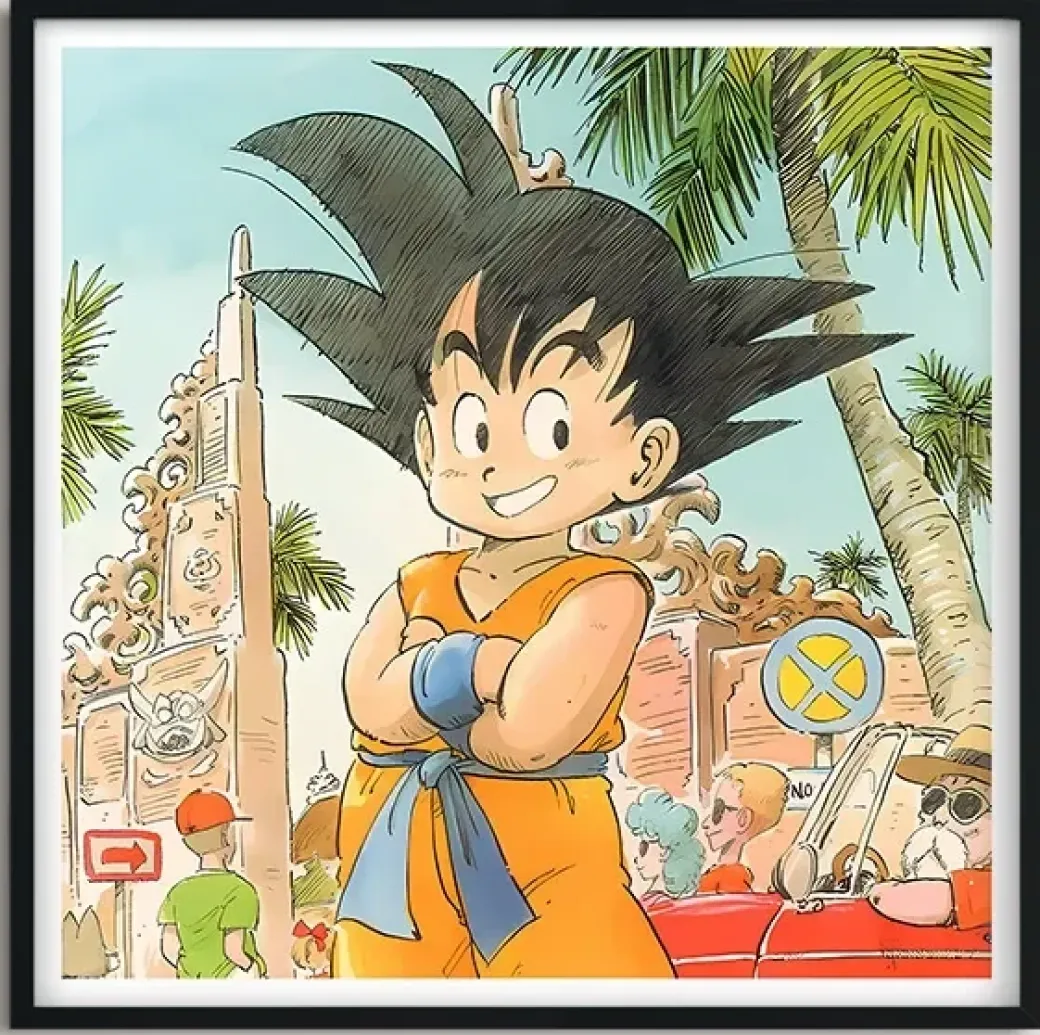 Little Son Goku & Family Portrait Decorative Painting & Fridge Magnet - Dragon Ball - BLK Studio