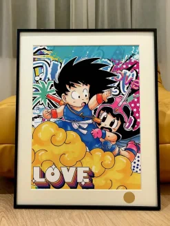Little Son Goku & Little Chi-Chi Valentine's Day Special Decoration Painting - Dragon Ball - Xingkong Studio