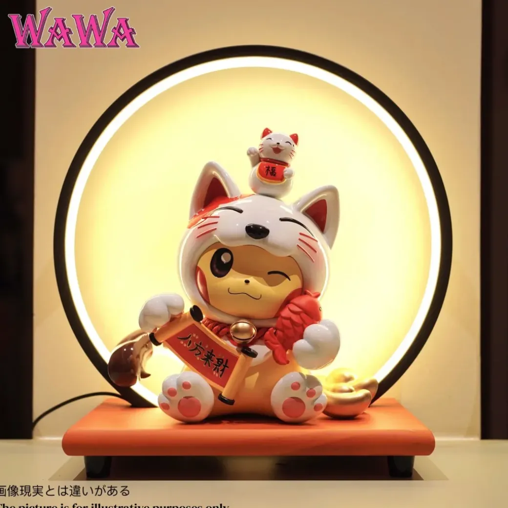 Lucky Cat Cosplay Pikachu with LED - Pokemon Resin Statue - WAWA Studio
