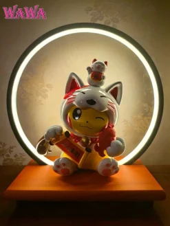 Lucky Cat Cosplay Pikachu with LED - Pokemon Resin Statue - WAWA Studio