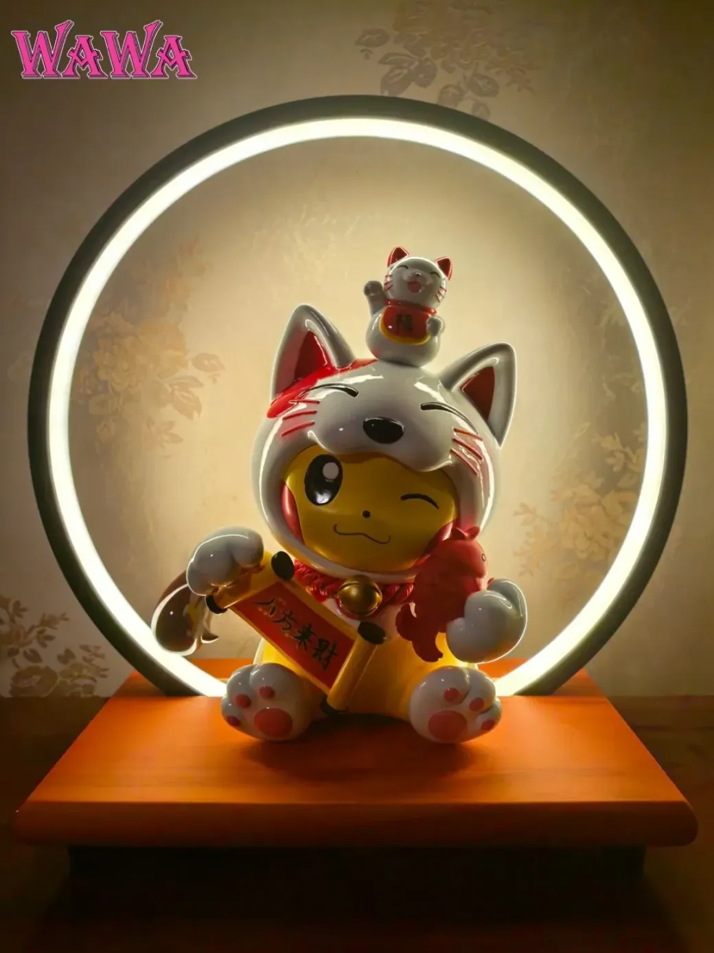 Lucky Cat Cosplay Pikachu with LED - Pokemon Resin Statue - WAWA Studio