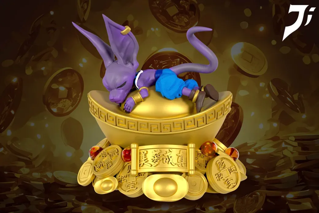 Lucky Dream Become True Beerus - Dragon Ball Resin Statue - Ji Studio