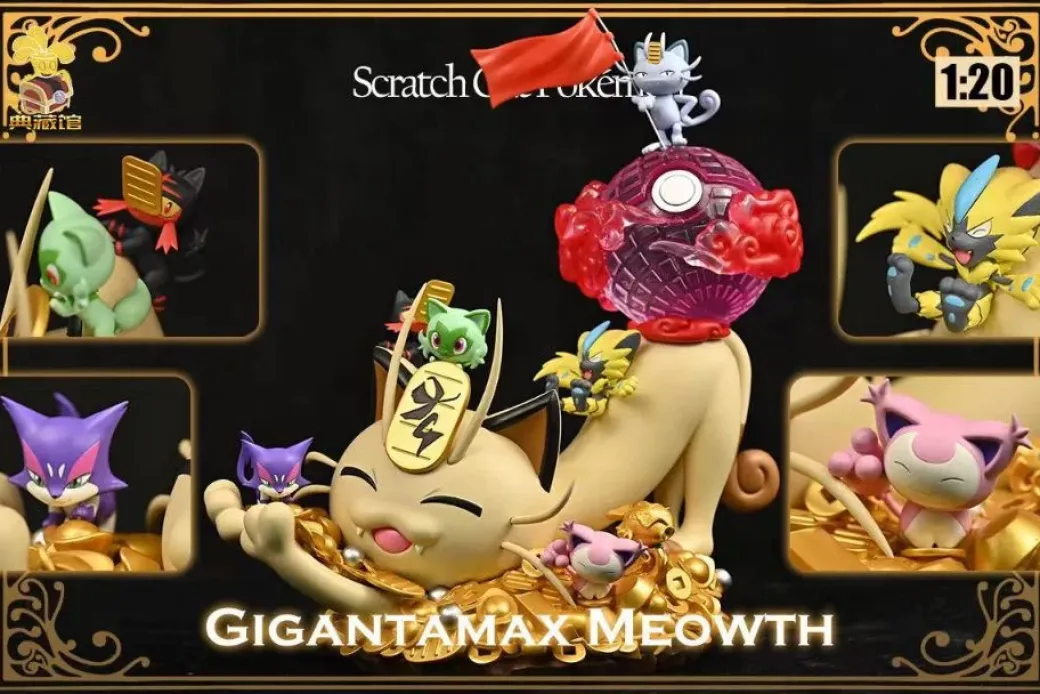 Lucky Gigantamax Meowth - Pokemon Resin Statue - FangTang Studio
