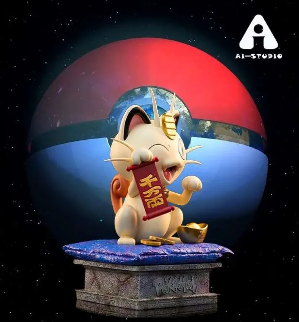 Lucky Meowth - Pokemon Resin Statue - Ai_Studio