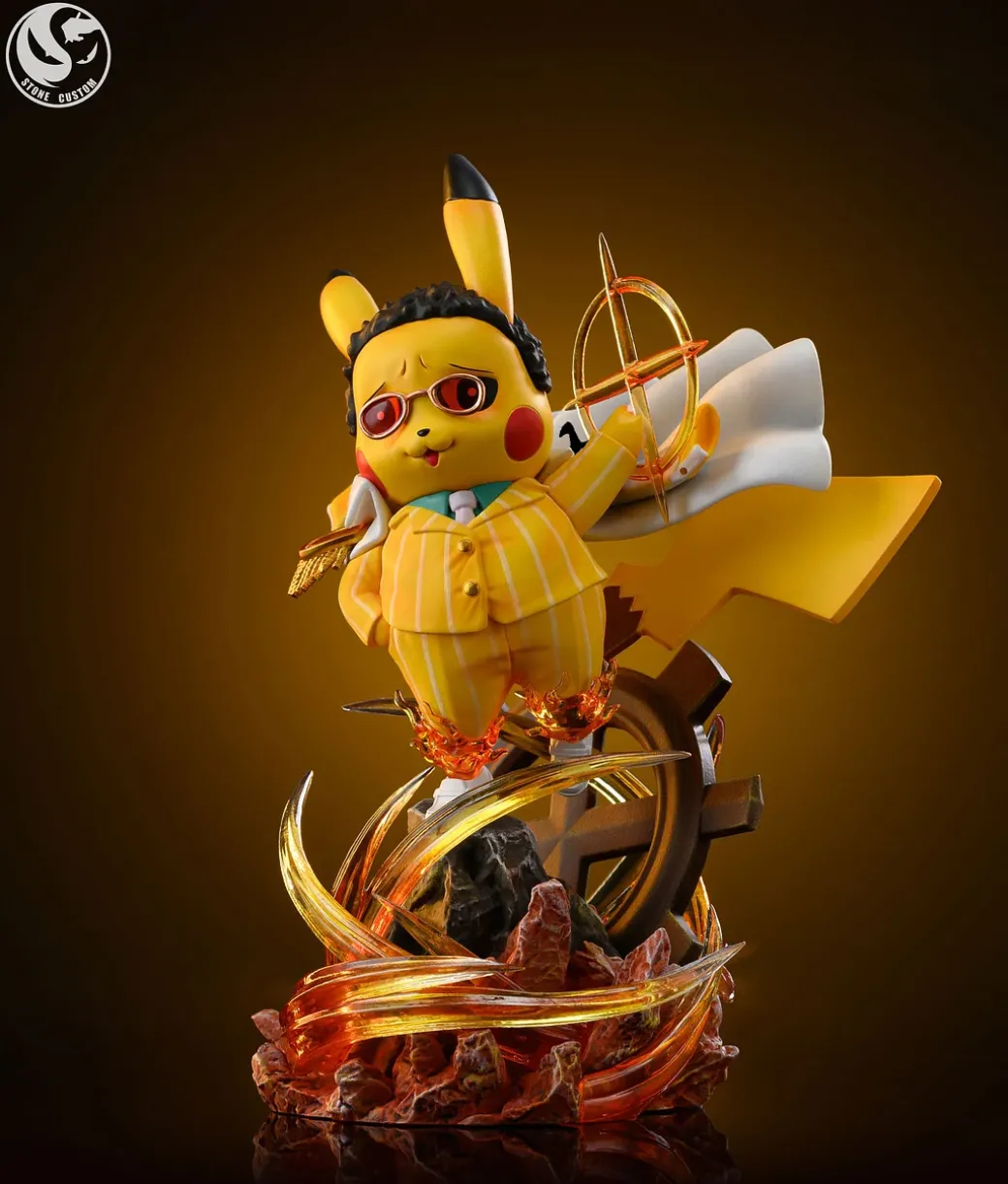 Marines Admirals Akainu & Kizaru & Kuzan Cosplay Pikachu - ONE PIECE Pokemon Resin Statue - ST Studio