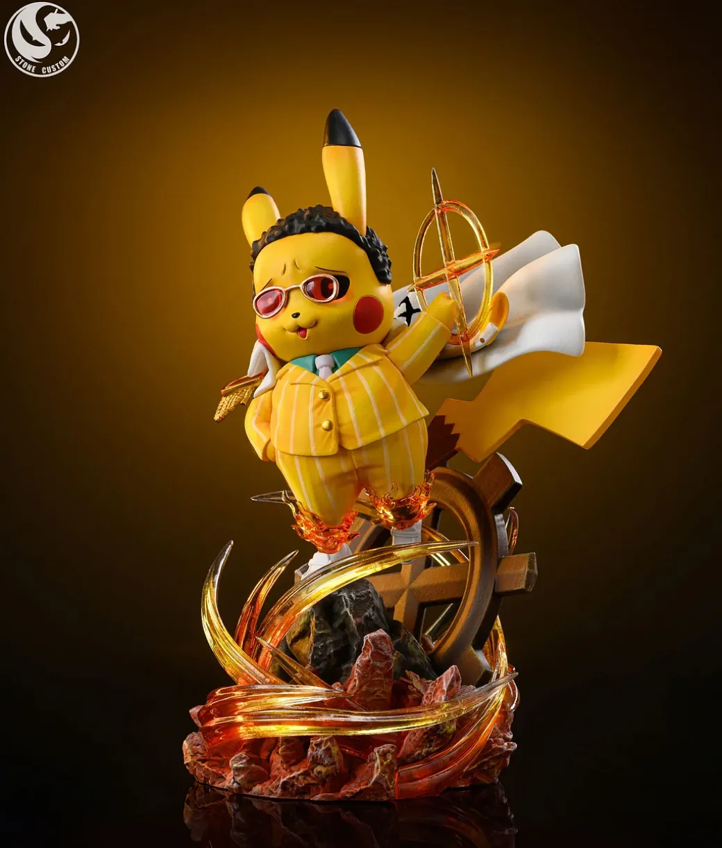 Marines Admirals Akainu & Kizaru & Kuzan Cosplay Pikachu - ONE PIECE Pokemon Resin Statue - ST Studio