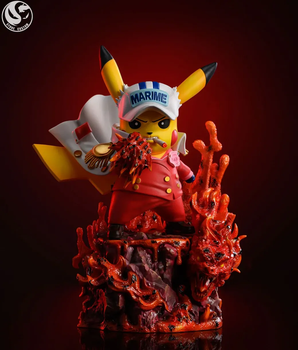 Marines Admirals Akainu & Kizaru & Kuzan Cosplay Pikachu - ONE PIECE Pokemon Resin Statue - ST Studio
