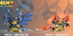 Mega Charizard X & Mega Charizard Y Cosplay Pikachu - Pokemon Resin Statue - ECHO_Studio