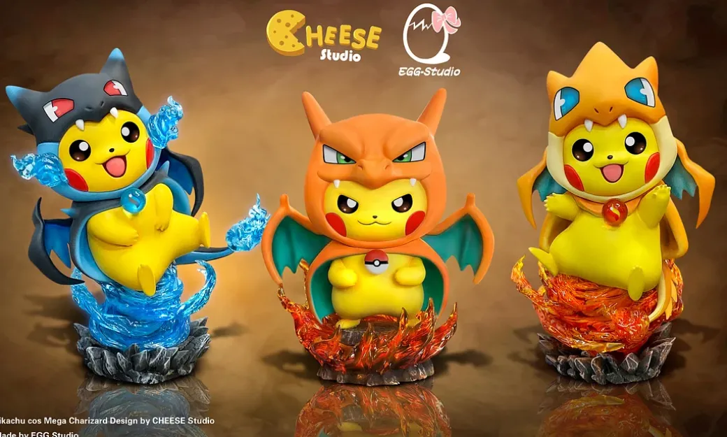 Mega Charizard X & Y Cosplay Pikachu - Pokemon Resin Statue - CHEESE Studio