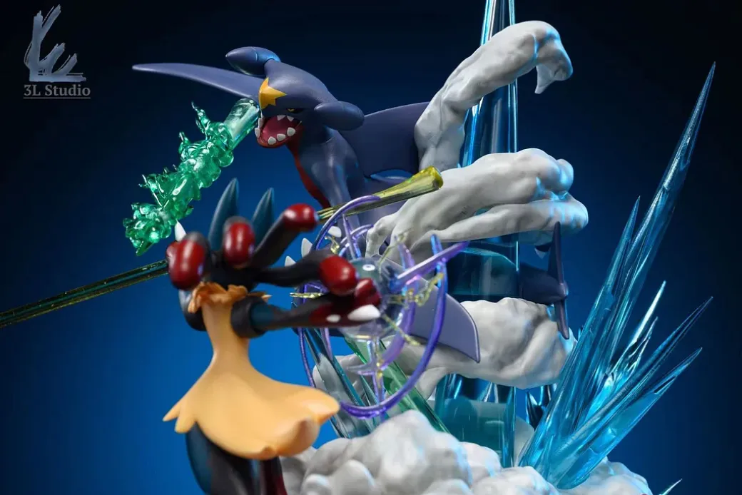 Mega Lucario vs Garchomp - Pokemon Resin Statue - 3L Studio