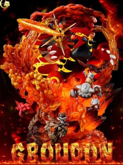 Mega Primal Groudon with LED - Pokemon Resin Statue - Crescent-Studios