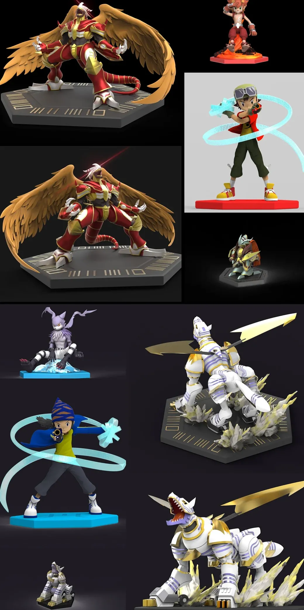 Megahouse Scale Vritramon & Garummon Set - Digimon Resin Statue - DMX Studios