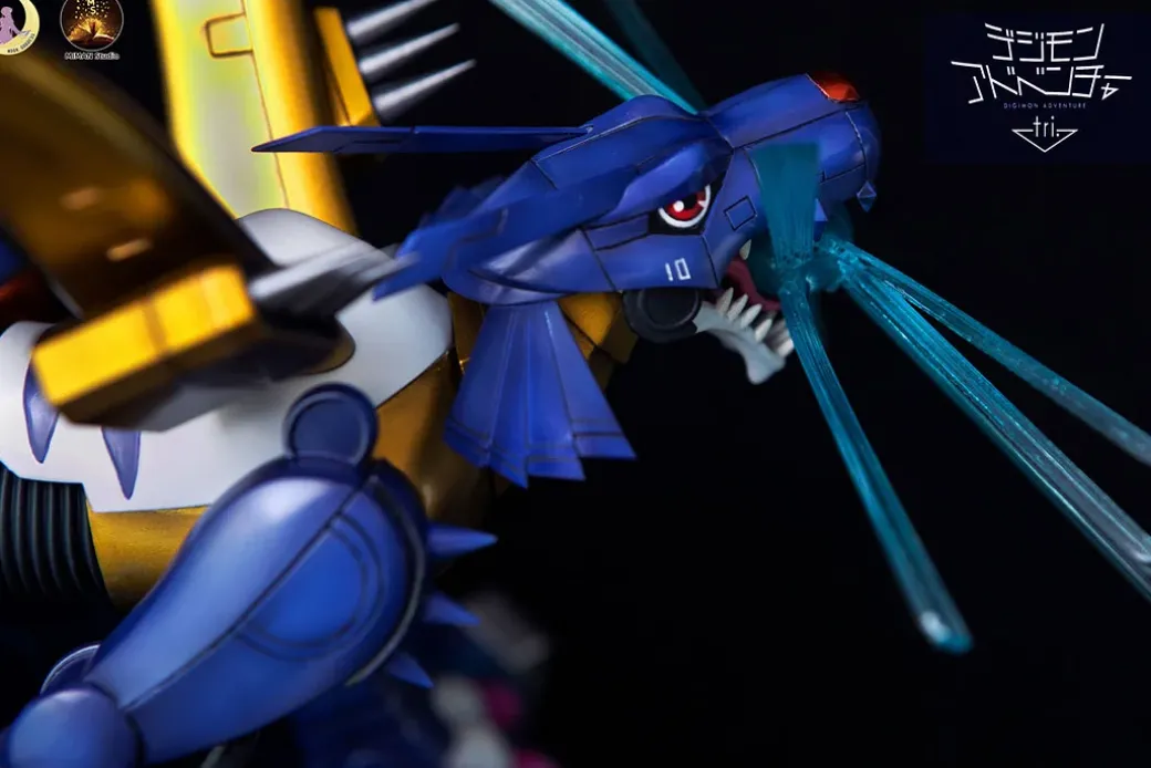 Metal Garurumon with LED - Digimon Resin Statue - Moon Goddess Studios
