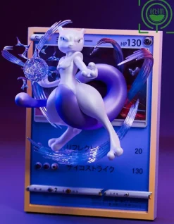 Mewtwo Coming Out From Pokemon Card - Pokemon Resin Statue - GEISHA Studio
