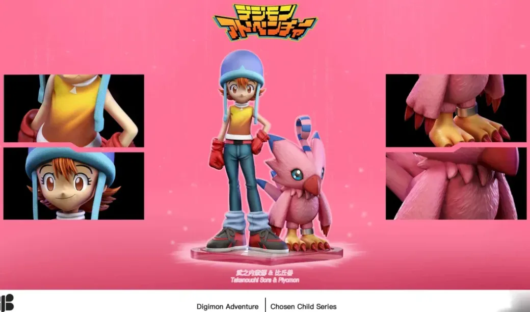 MH & 1/6 Scale Sora Takenouchi & Biyomon - Digimon Resin Statue - Butterfly Studio
